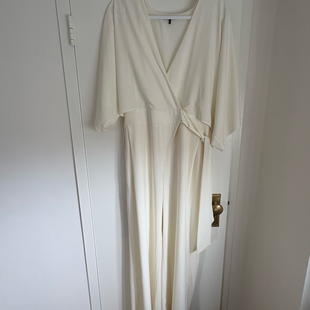 Halston Heritage Cream Jumpsuit